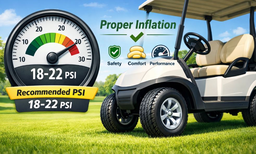 recommended air pressure for golf cart tires