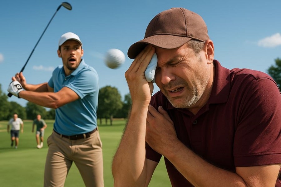 Hit in the Head by a Golf Ball