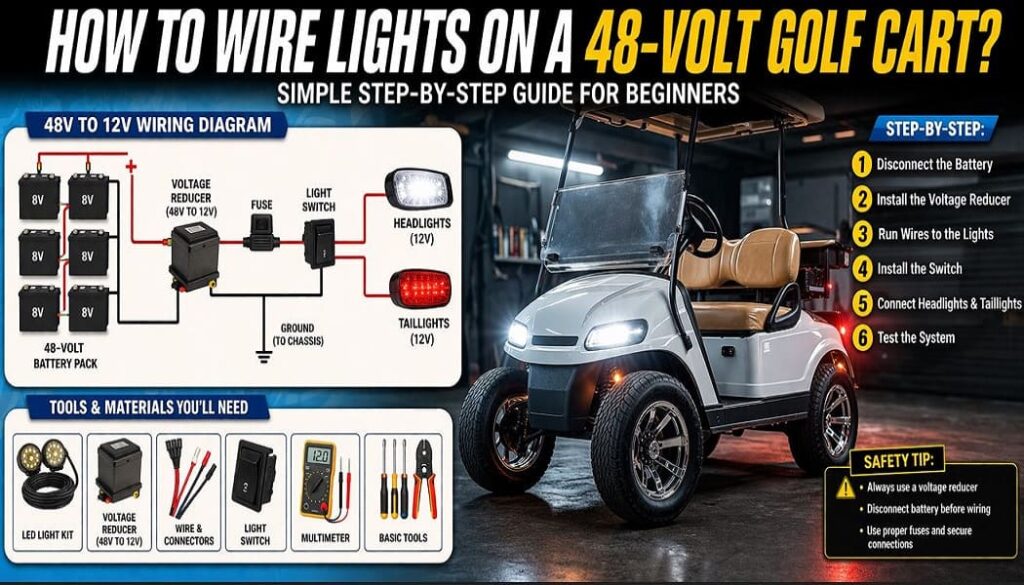 How to Wire Lights on a 48-Volt Golf Cart?