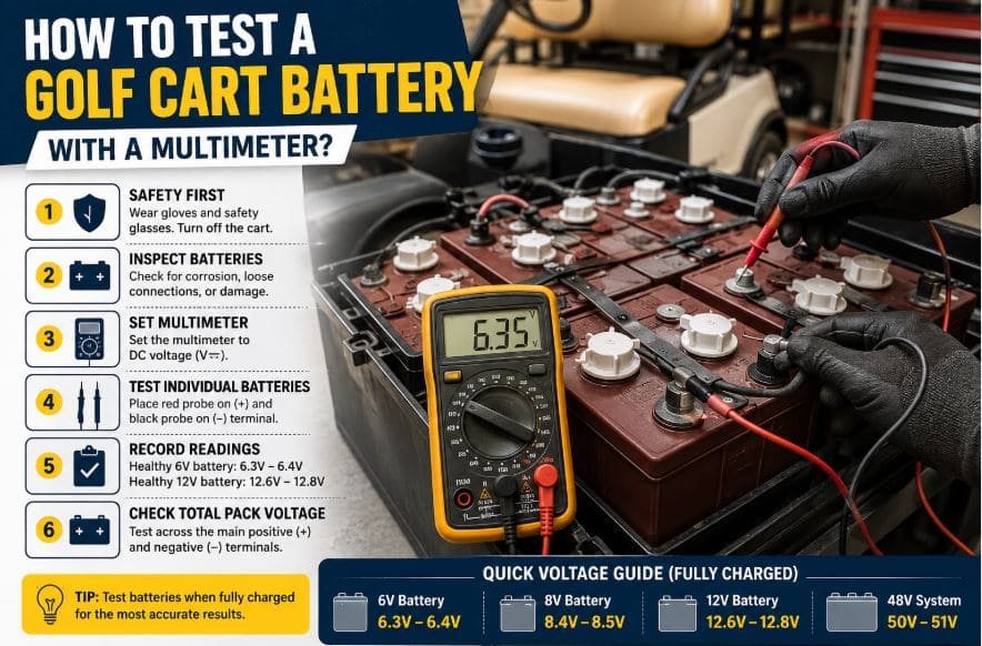 How to Test a Golf Cart Battery with a Multimeter?