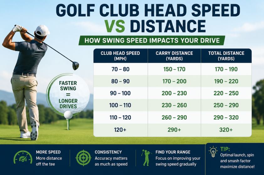 Golf Club head speed vs Distance