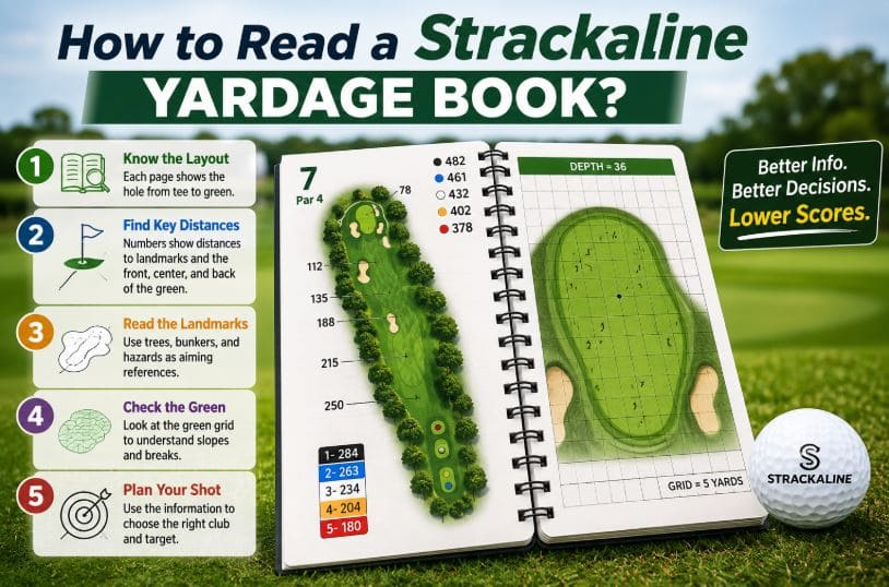 How to read a Strackaline Yardage Book?