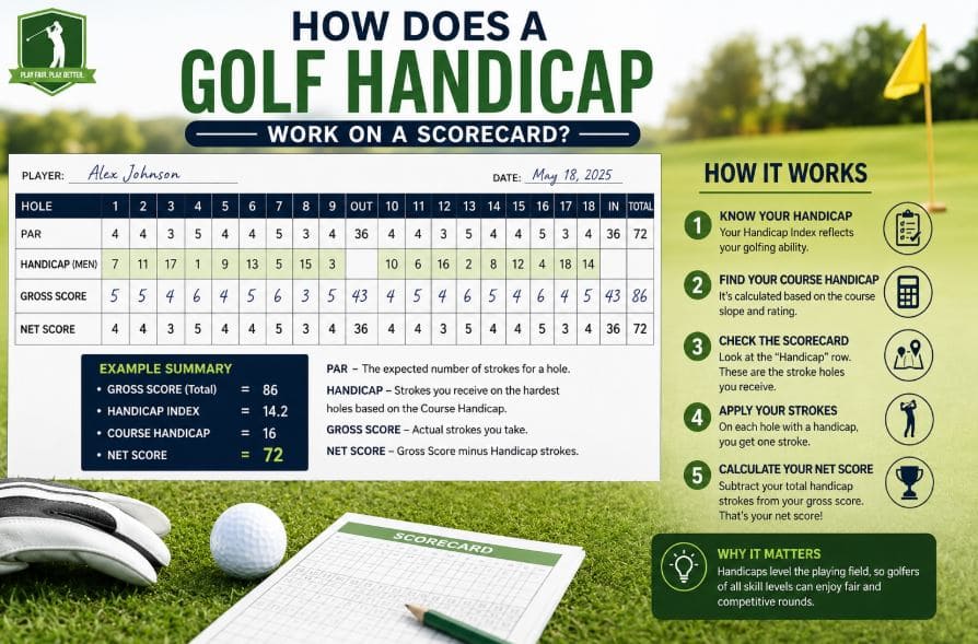 How does a Golf Handicap work on a Scorecard?